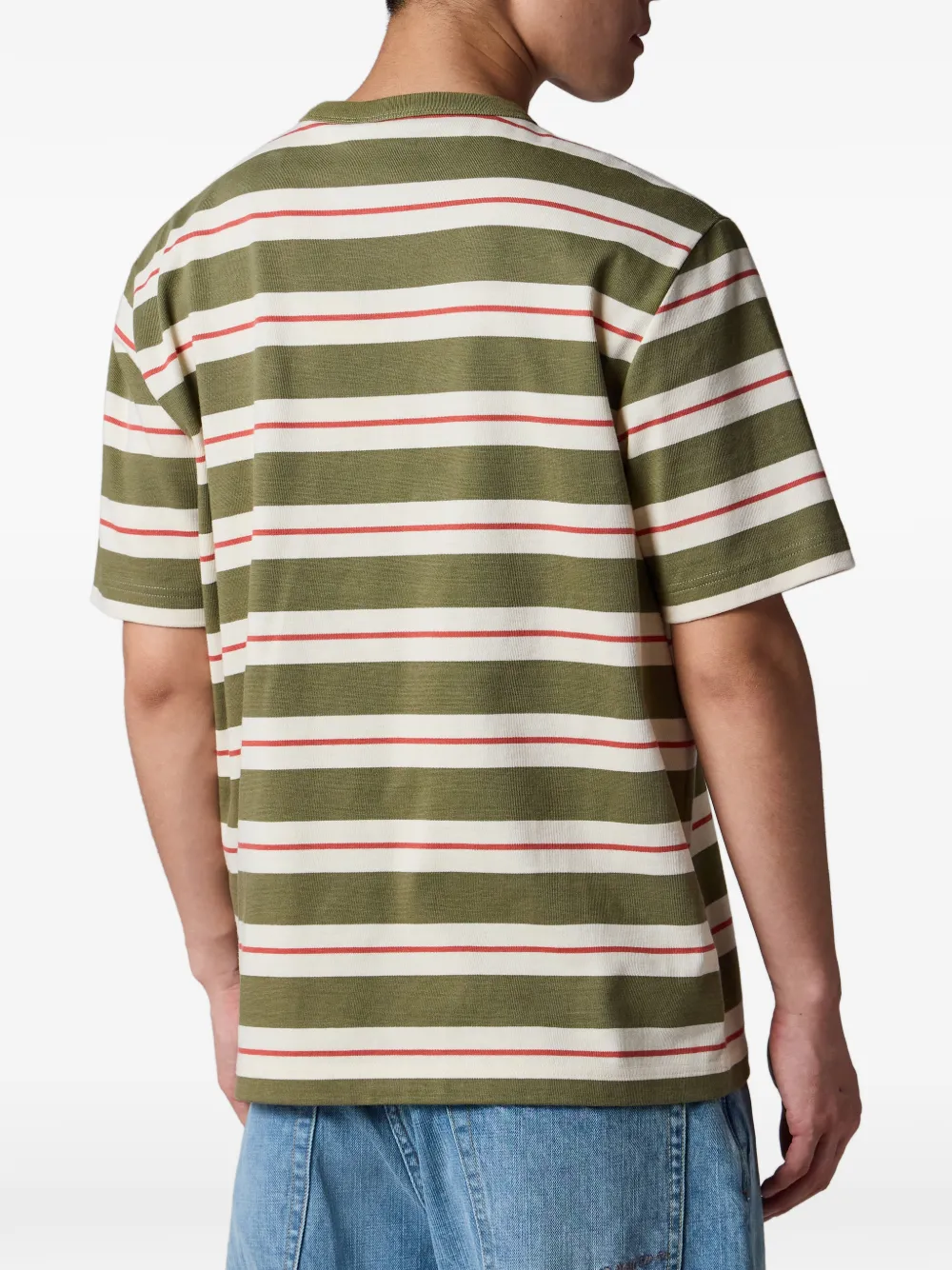 PS Paul Smith Kaki gestreept katoenen T-shirt Groen
