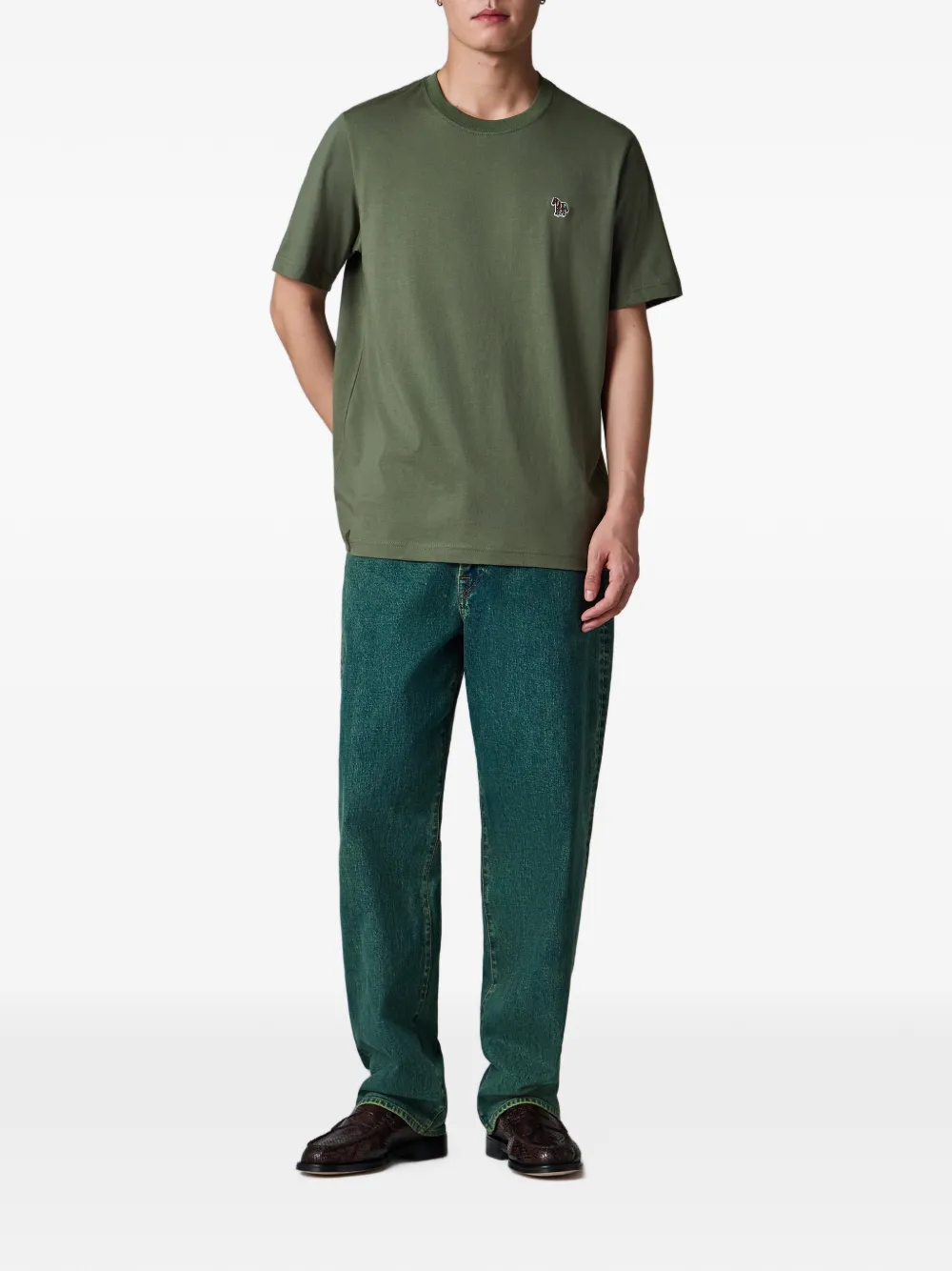 PS Paul Smith Biologisch katoenen T-shirt met Zebra-logo Groen
