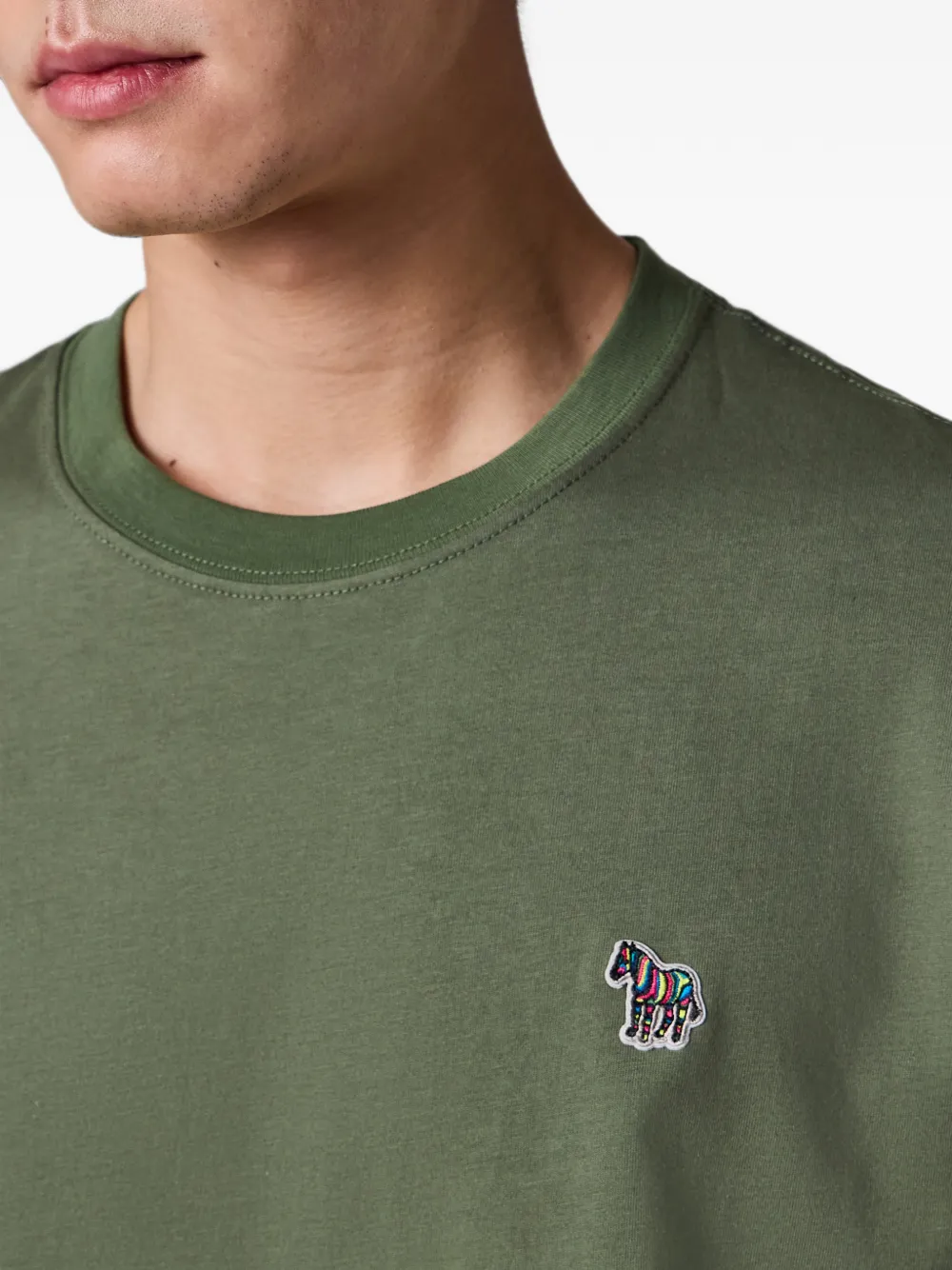 PS Paul Smith Biologisch katoenen T-shirt met Zebra-logo Groen