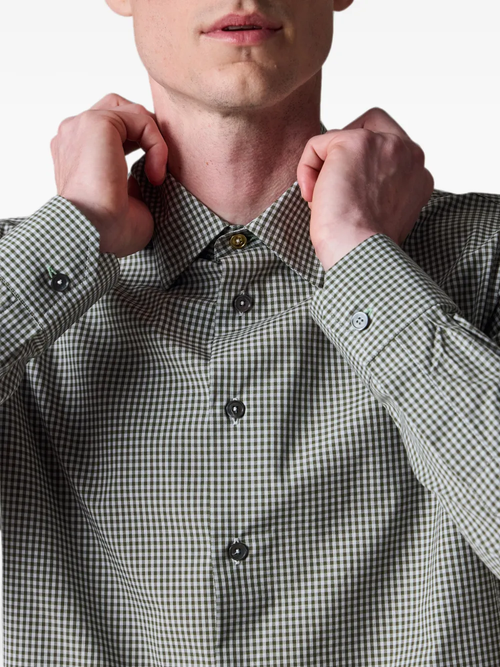 Paul Smith Regular-fit overhemd met gingham-ruit Groen