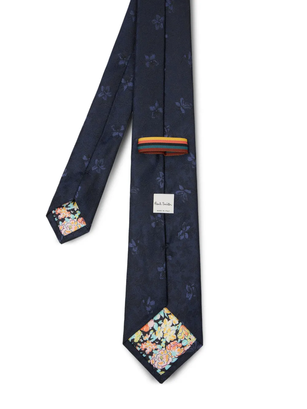Paul Smith Zijden stropdas met bloemen-print Blauw