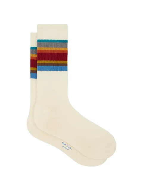 Paul Smith ecru cotton-blend Signature Stripe socks