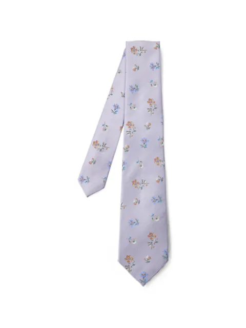 Paul Smith lilac floral silk tie