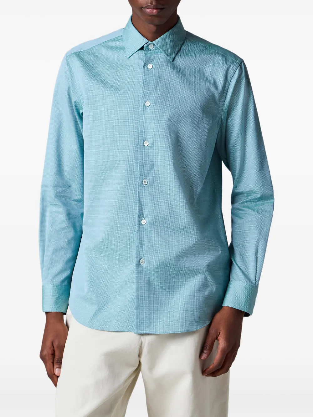 Paul Smith Regular-fit lichtblauwe geruite katoenen overhemd