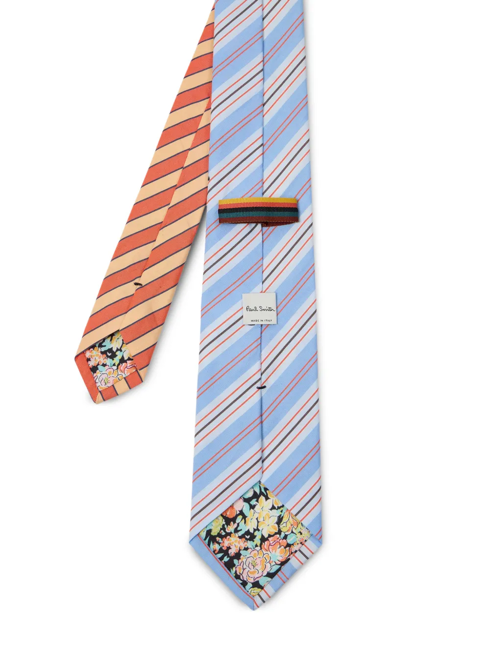 Paul Smith Gestreepte katoenen stropdas Blauw