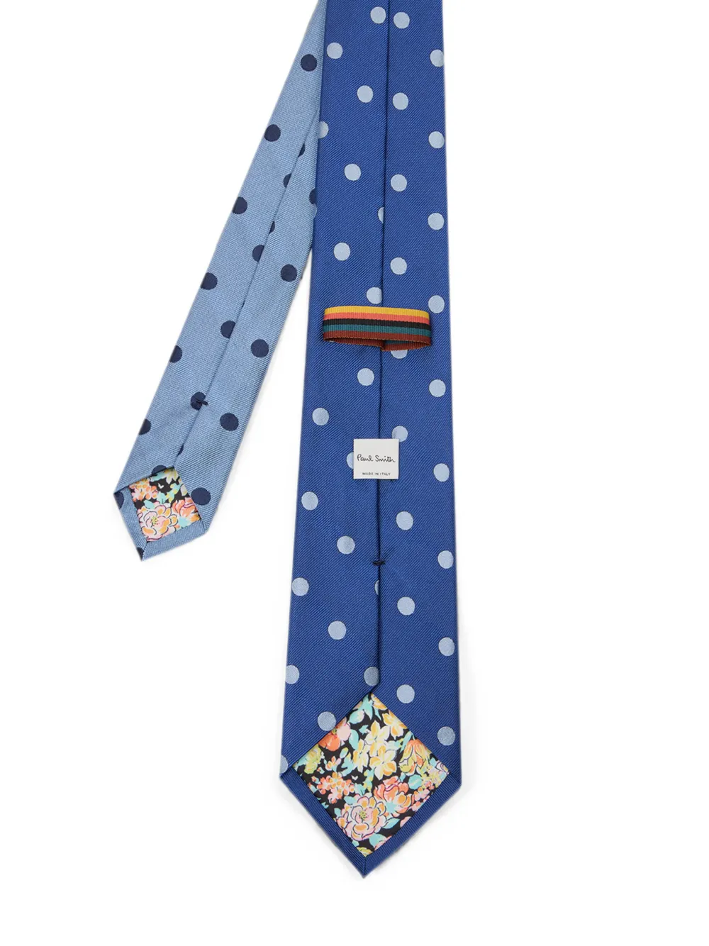 Paul Smith Tweekleurige zijden stropdas met stippen Blauw