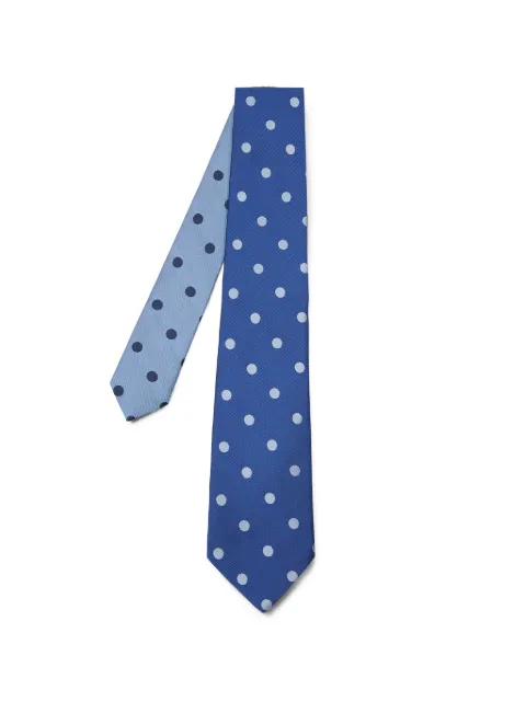 Paul Smith blue two-tone polka-dot silk tie