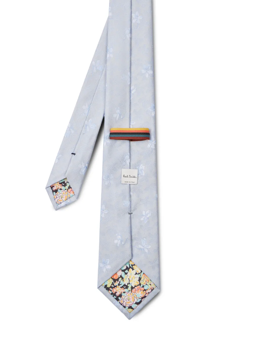 Paul Smith Zijden stropdas met bloemenprint Blauw