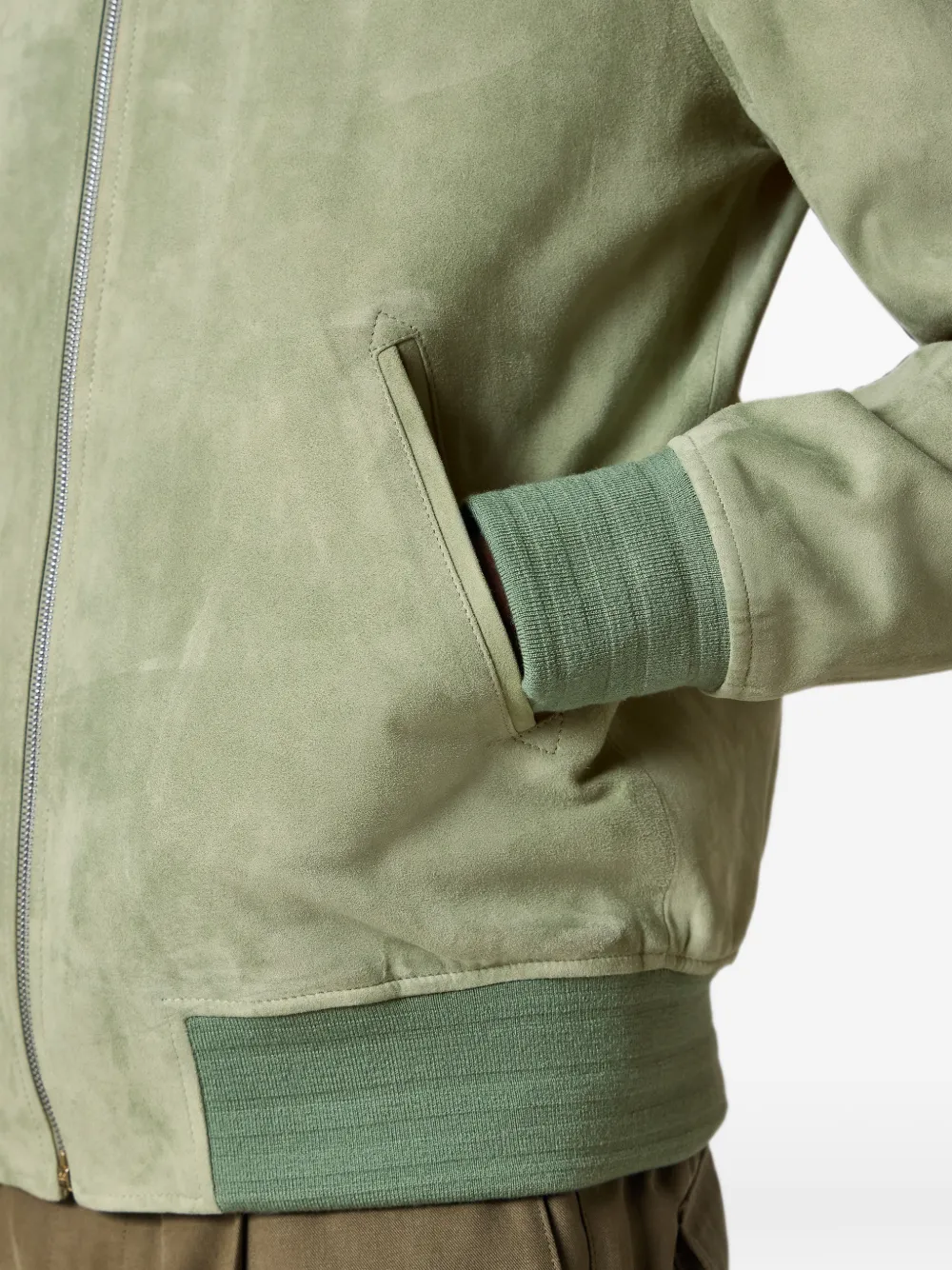 Paul Smith Lichtgroen suède bomberjack