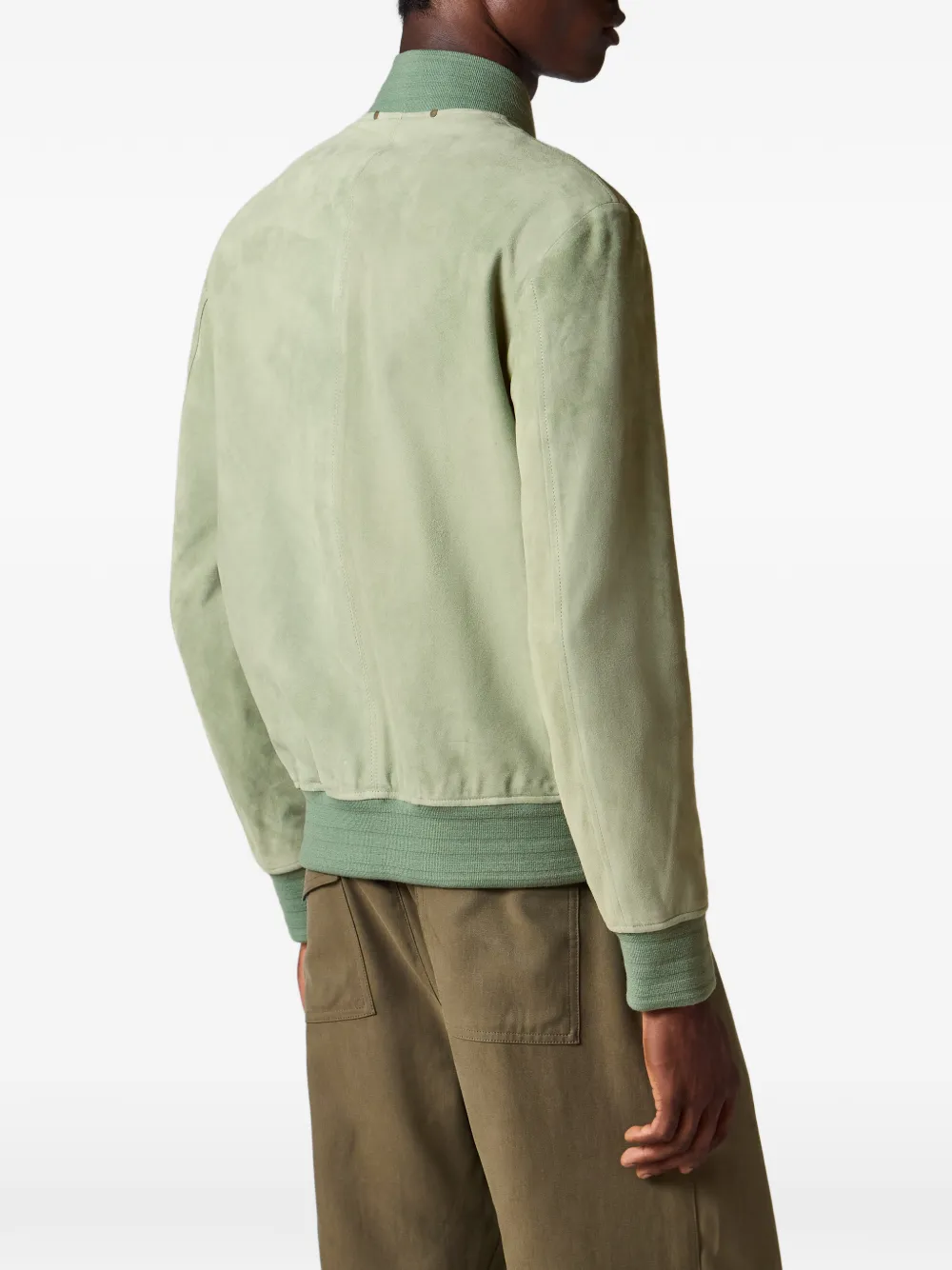 Paul Smith Lichtgroen suède bomberjack