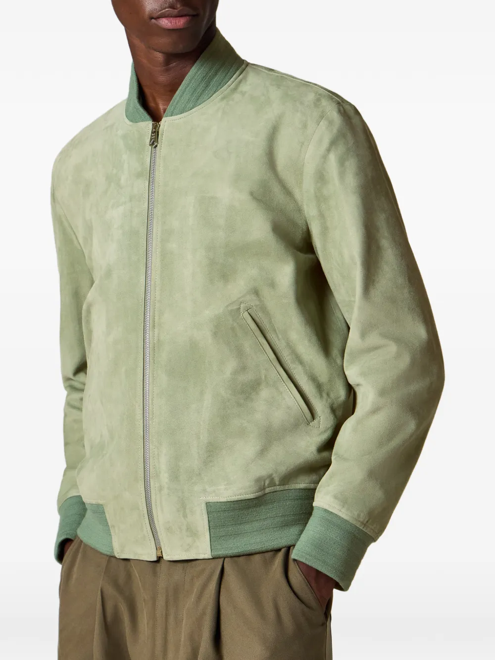 Paul Smith Lichtgroen suède bomberjack