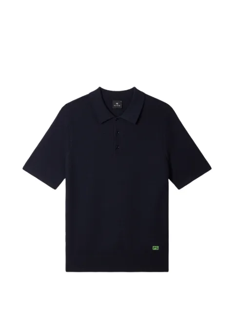 PS Paul Smith navy textured cotton knitted polo shirt