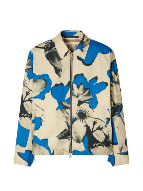 Paul Smith veste en coton bleue et écrue à fleurs imprimées