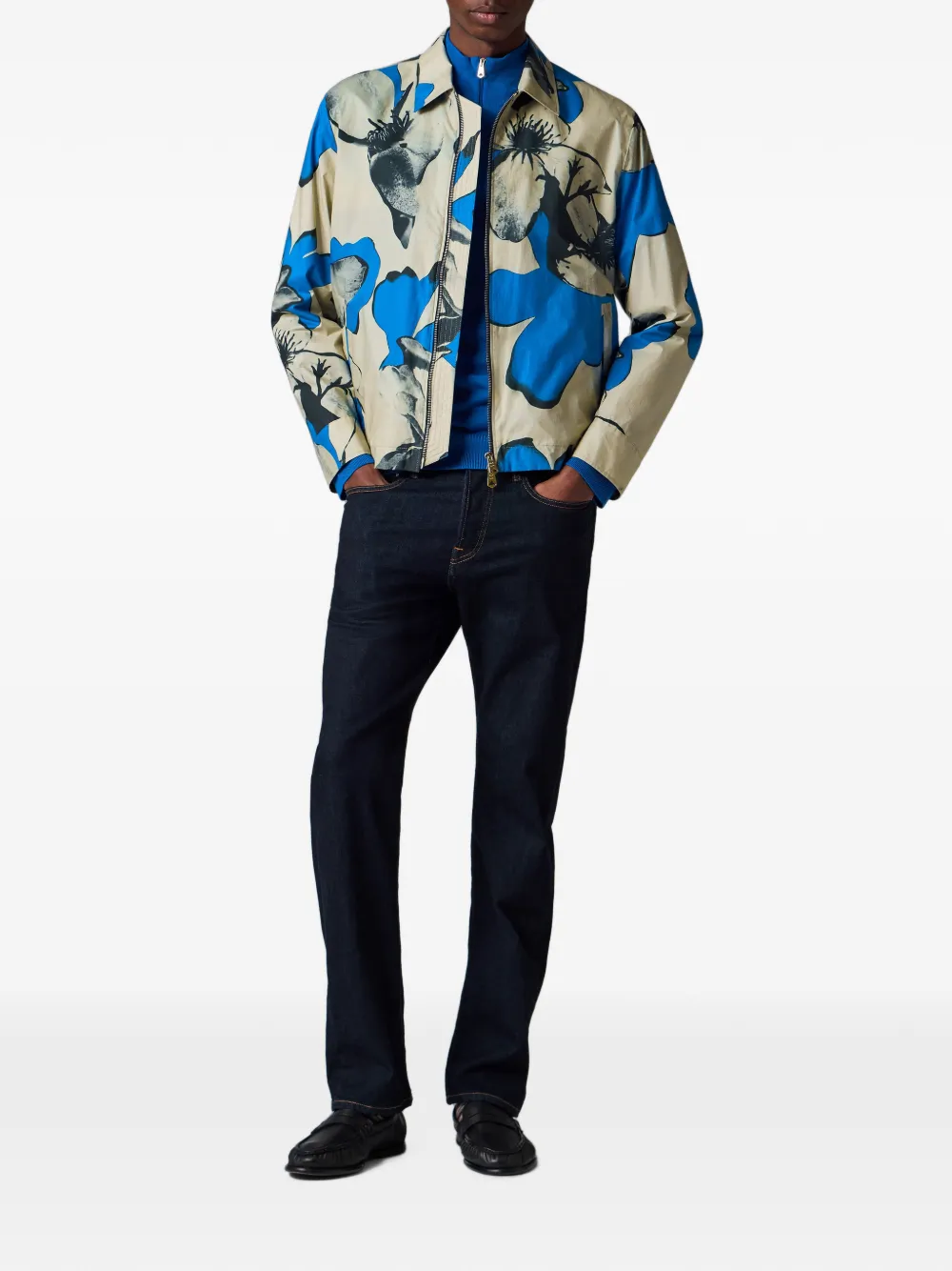 Paul Smith Katoenen jack met bloemen-print Beige