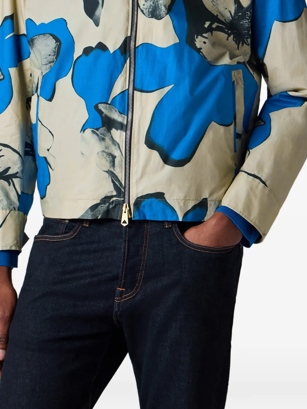 Paul Smith Katoenen jack met bloemen-print Beige