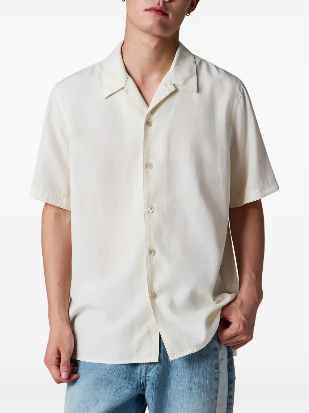PS Paul Smith Casual-fit overhemd van ecru lyocell-katoen Beige
