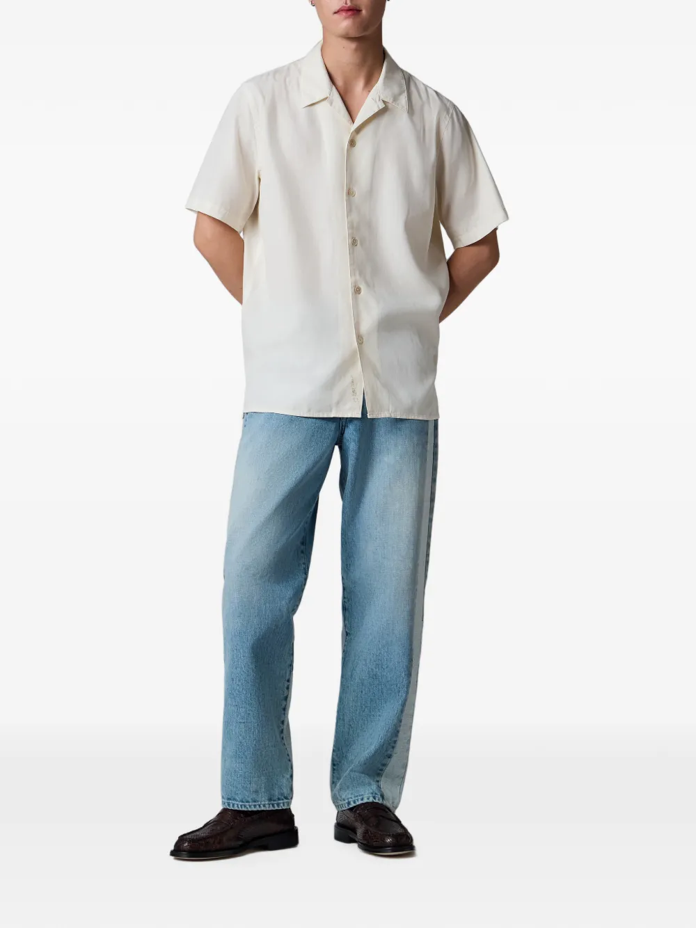 PS Paul Smith Casual-fit overhemd van ecru lyocell-katoen Beige