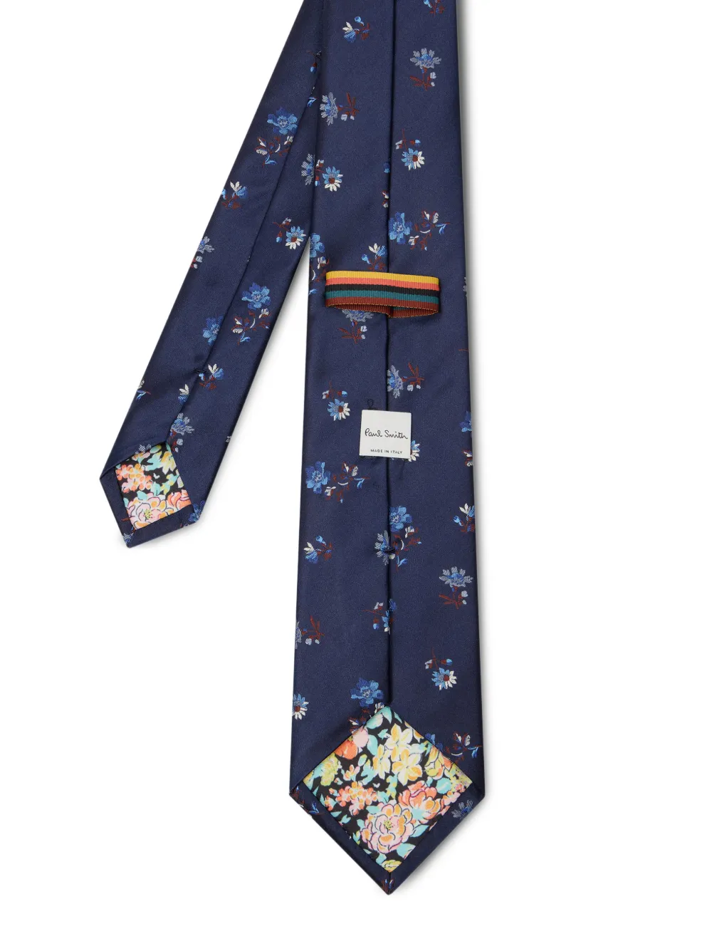 Paul Smith Zijden stropdas met bloemen Blauw
