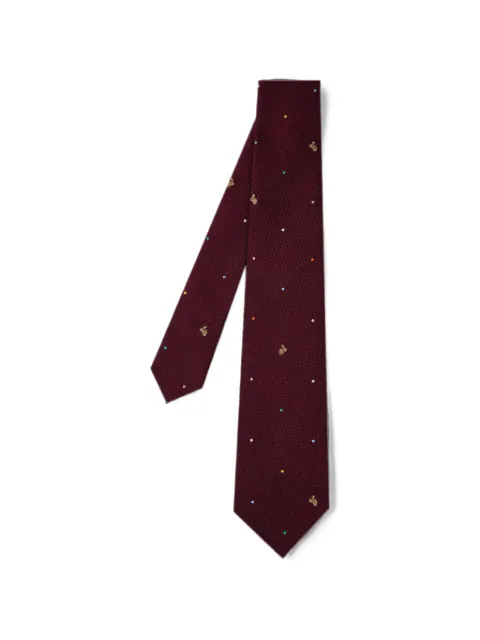 Paul Smith burgundy silk Polka Dot Rabbit tie