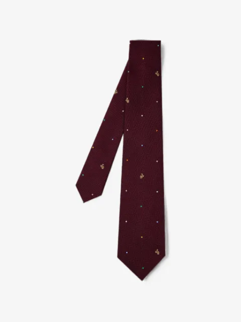 Paul Smith burgundy silk Polka Dot Rabbit tie