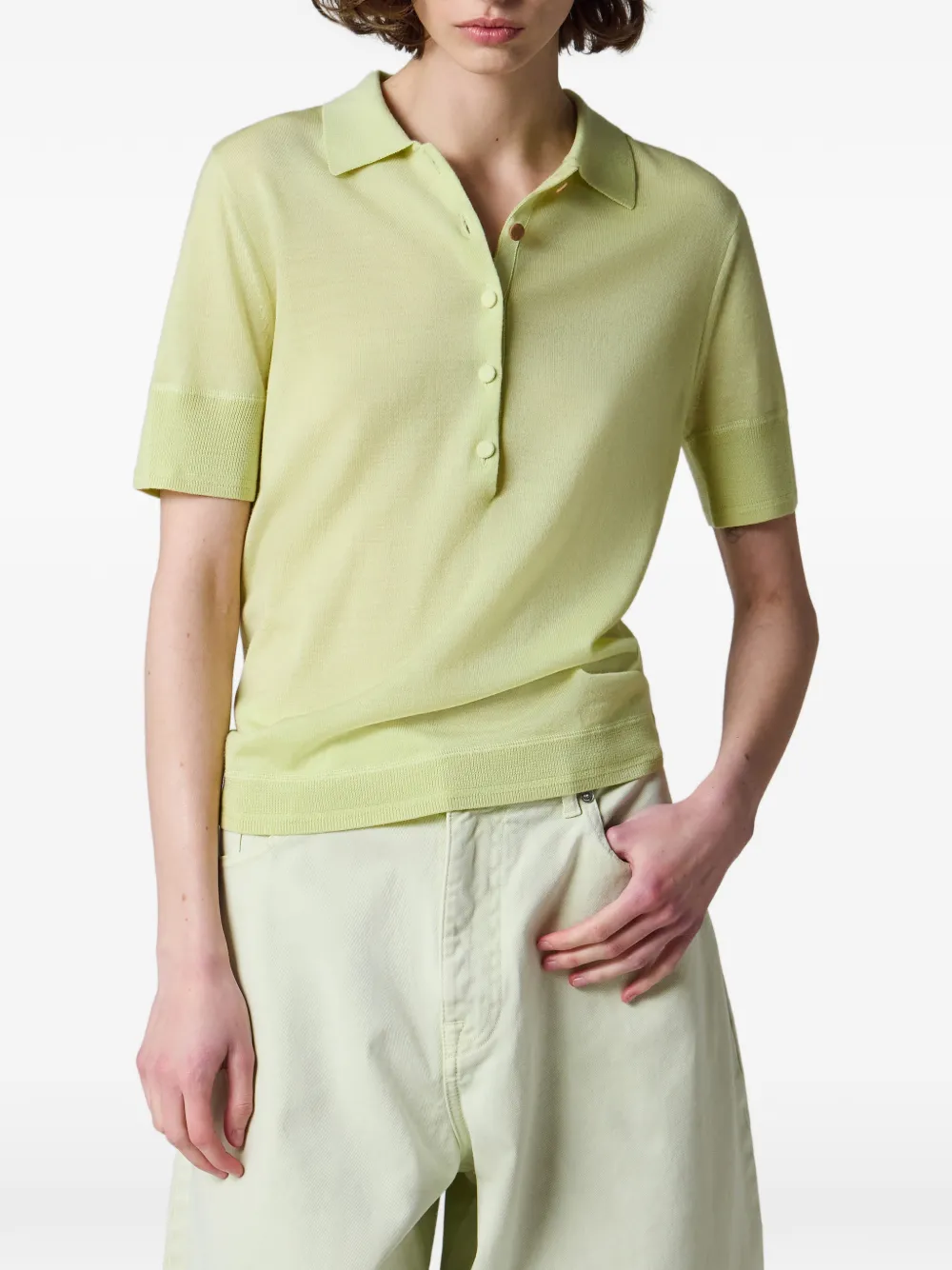 Paul Smith Poloshirt van merinowolblend Geel