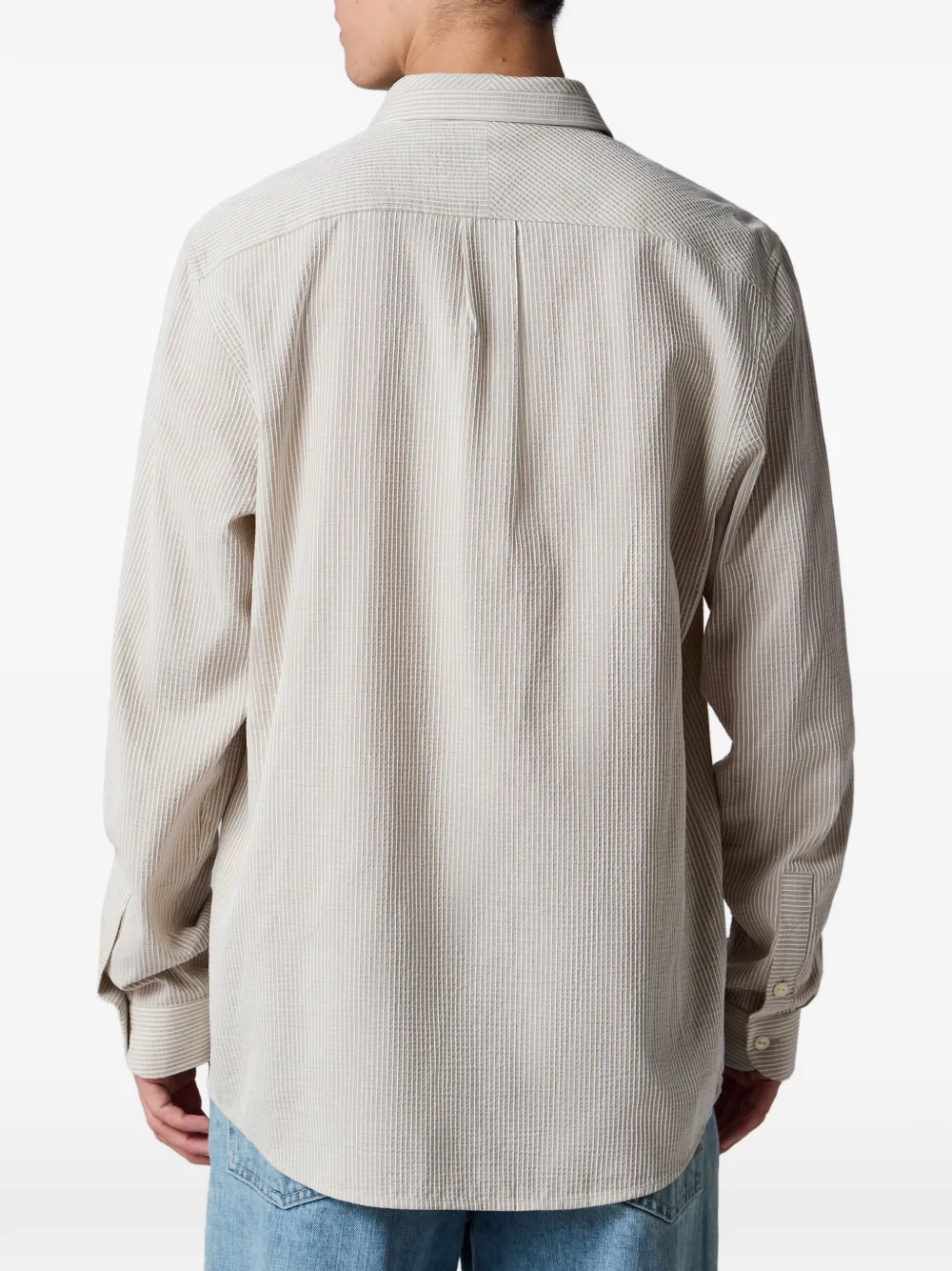 PS Paul Smith Regular-fit overhemd met textuur streep Beige