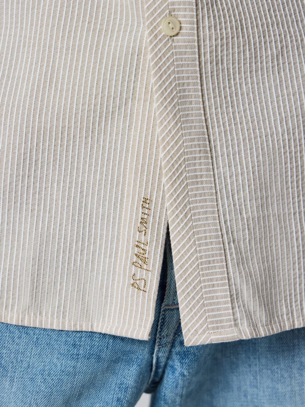 PS Paul Smith Regular-fit overhemd met textuur streep Beige