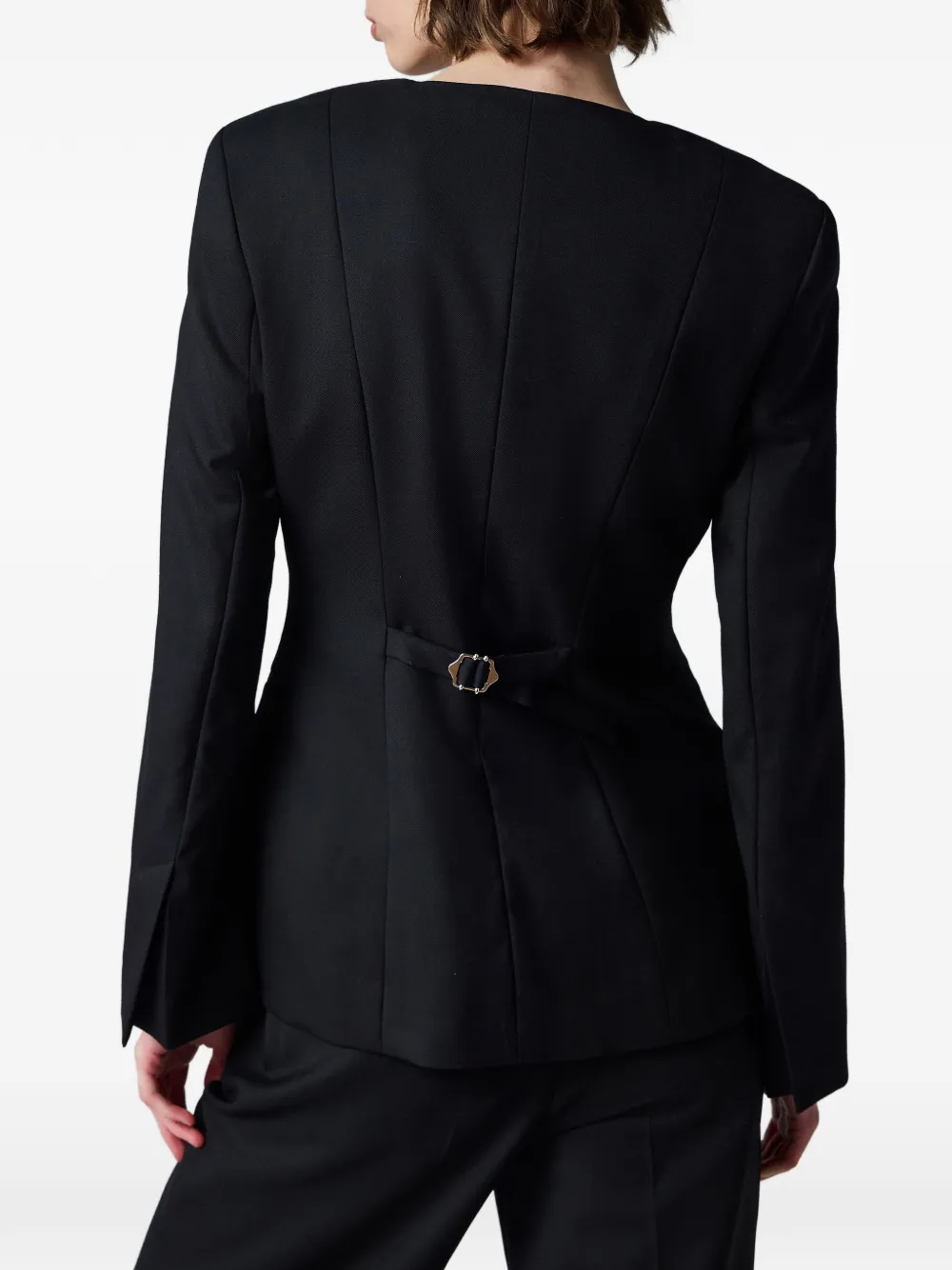 Paul Smith A Suit To Travel In kraagloze blazer Zwart