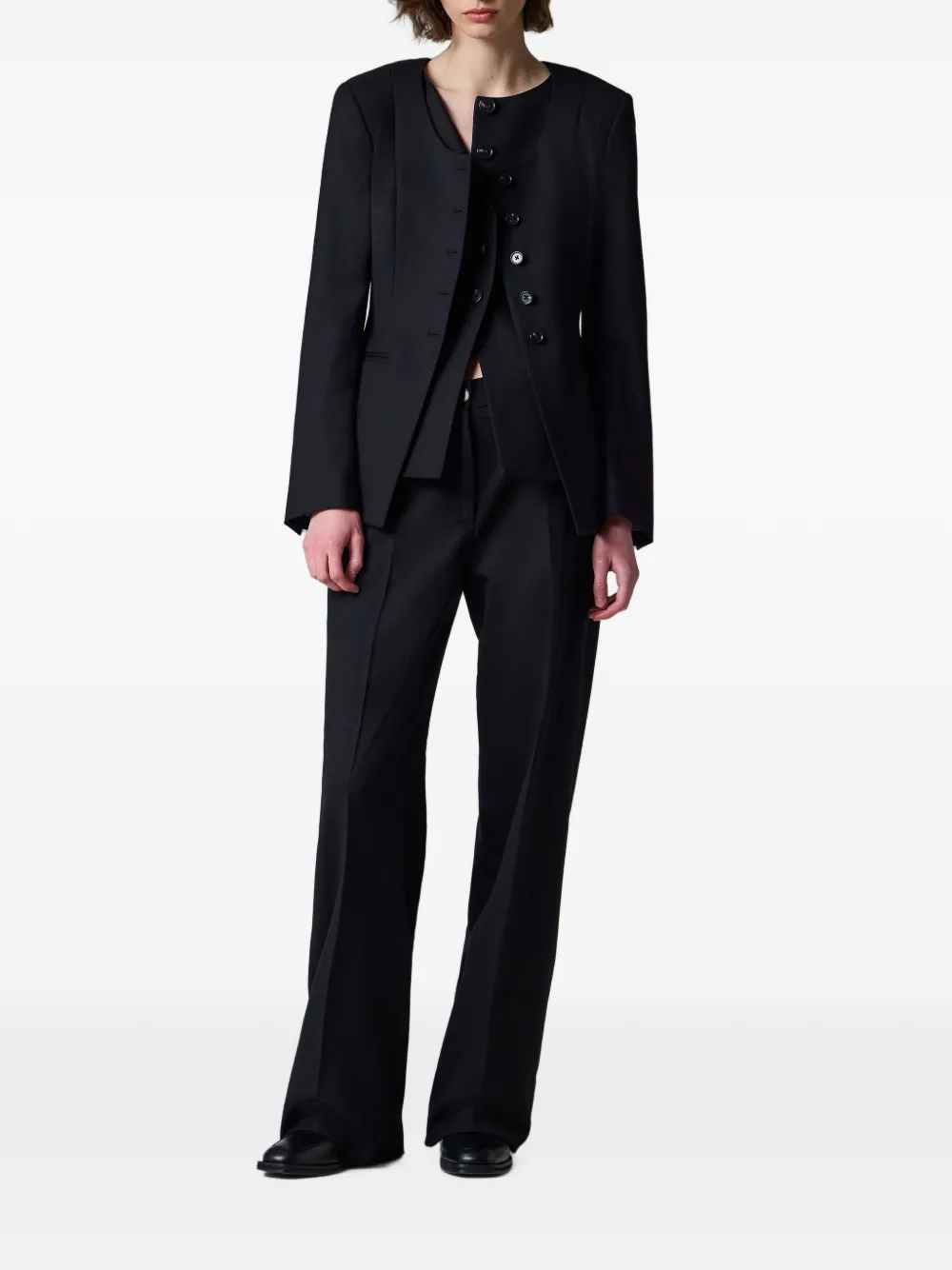 Paul Smith A Suit To Travel In kraagloze blazer Zwart