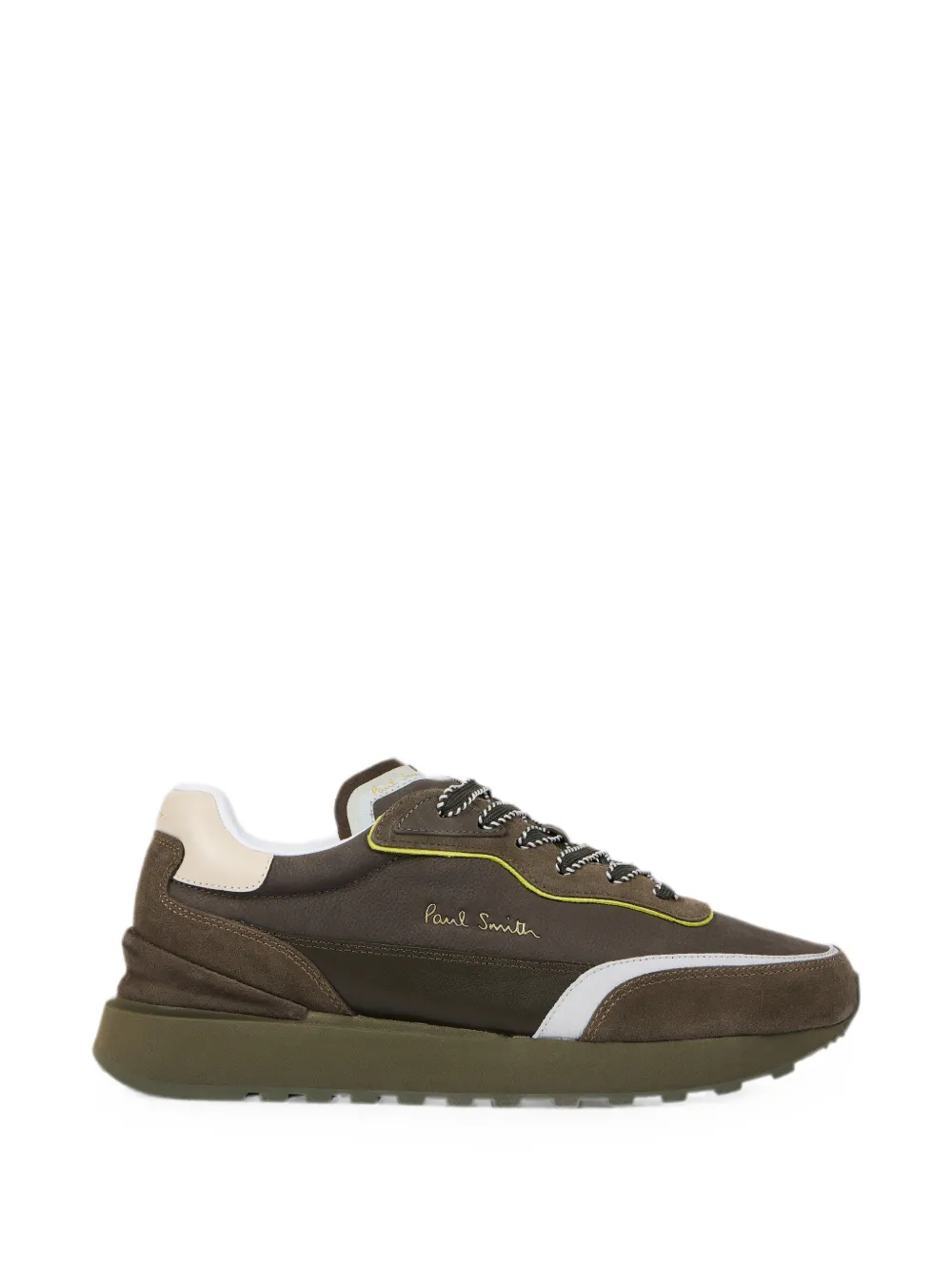Paul Smith khaki leather 'Aston' trainers | Brown | Image 1