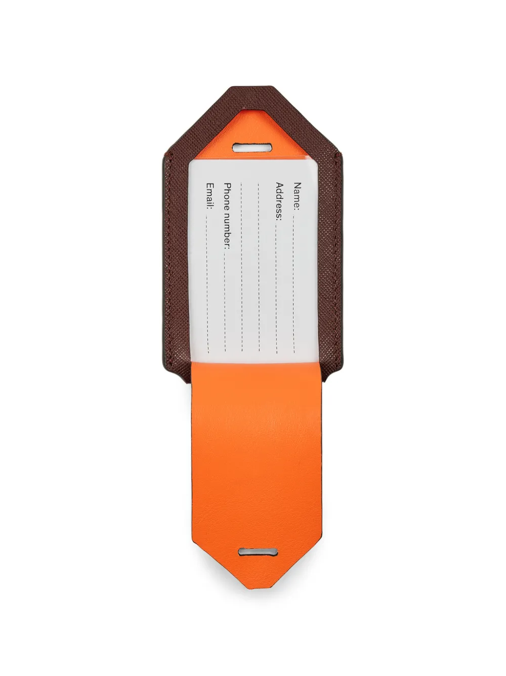 Paul Smith Donkerbruin leren bagagelabel