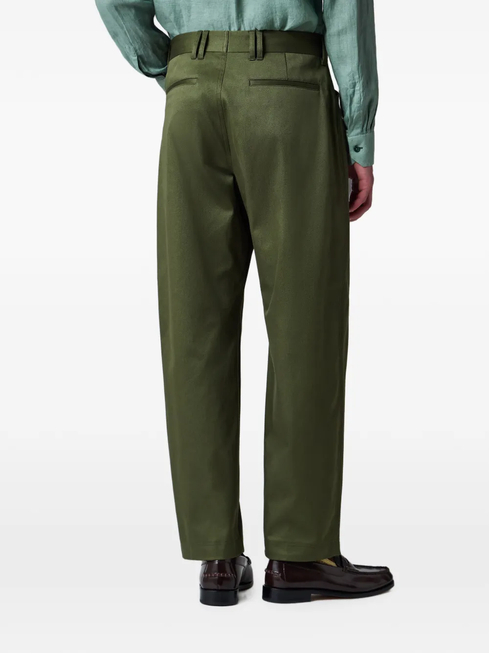 Paul Smith Ruimvallende kaki stretch-katoenen chino Groen