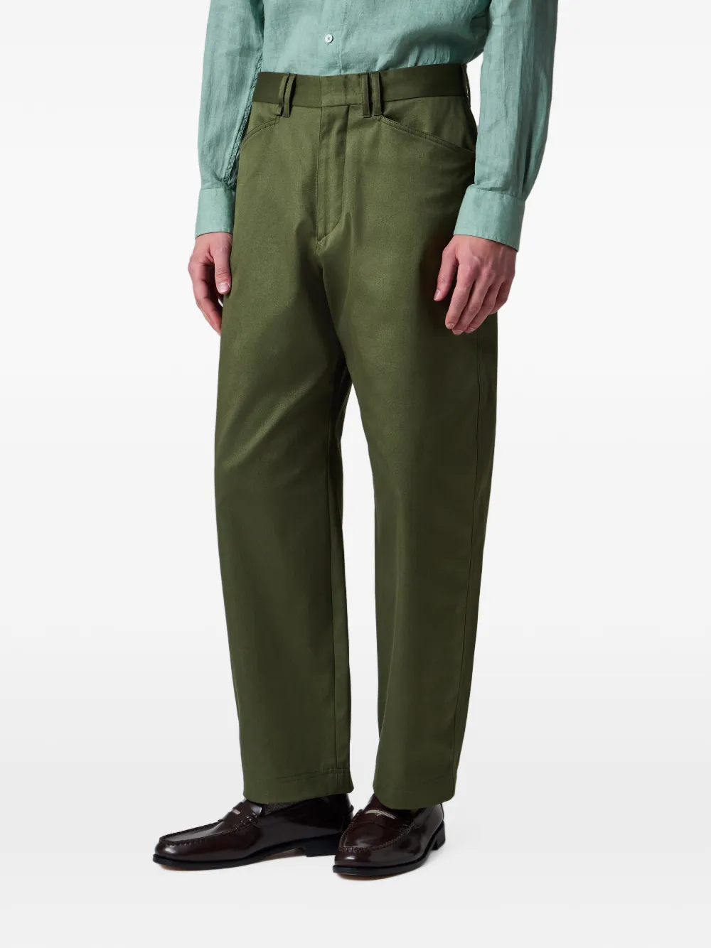 Paul Smith Ruimvallende kaki stretch-katoenen chino Groen
