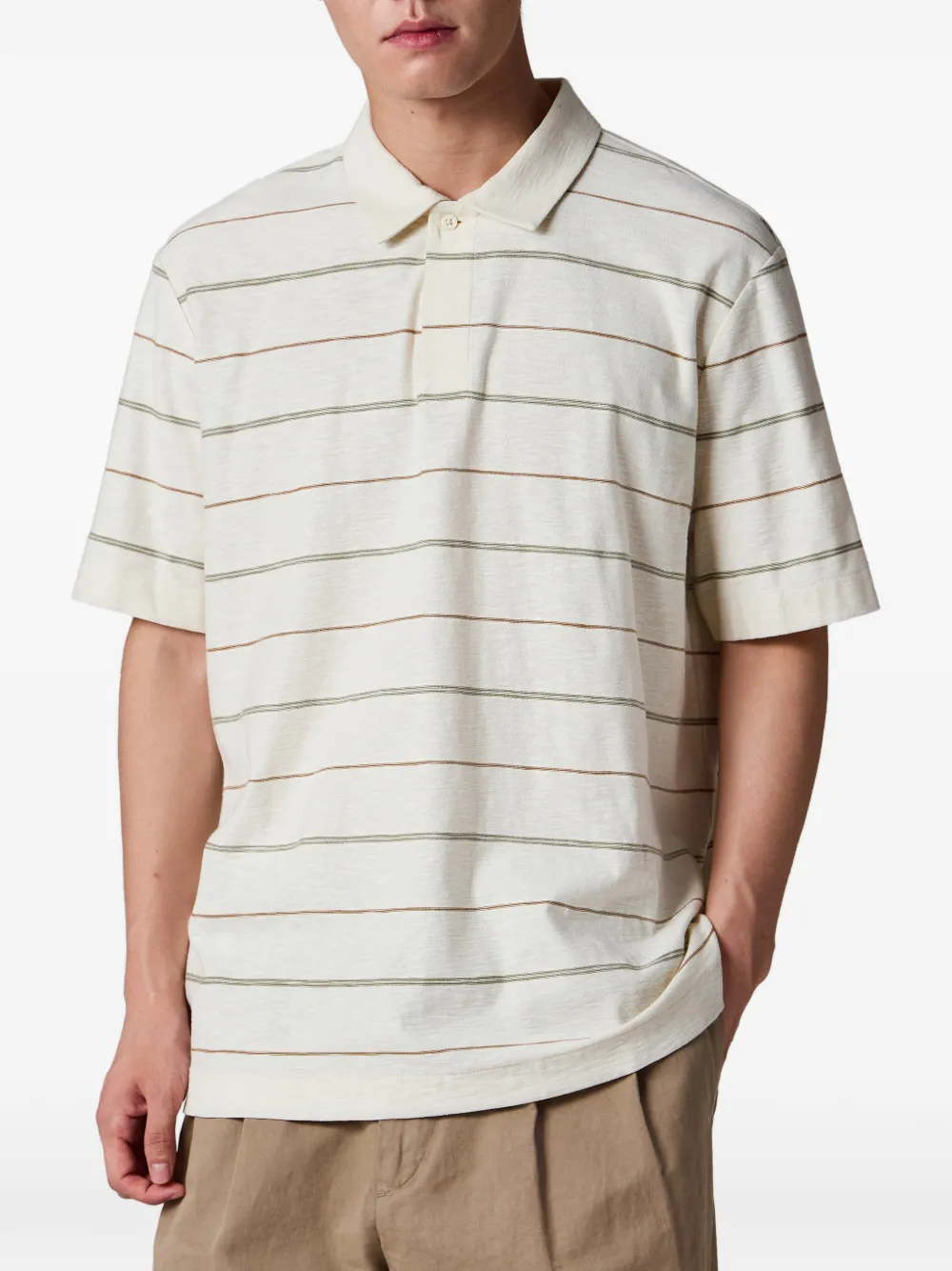 PS Paul Smith Gestreept katoenen poloshirt Beige