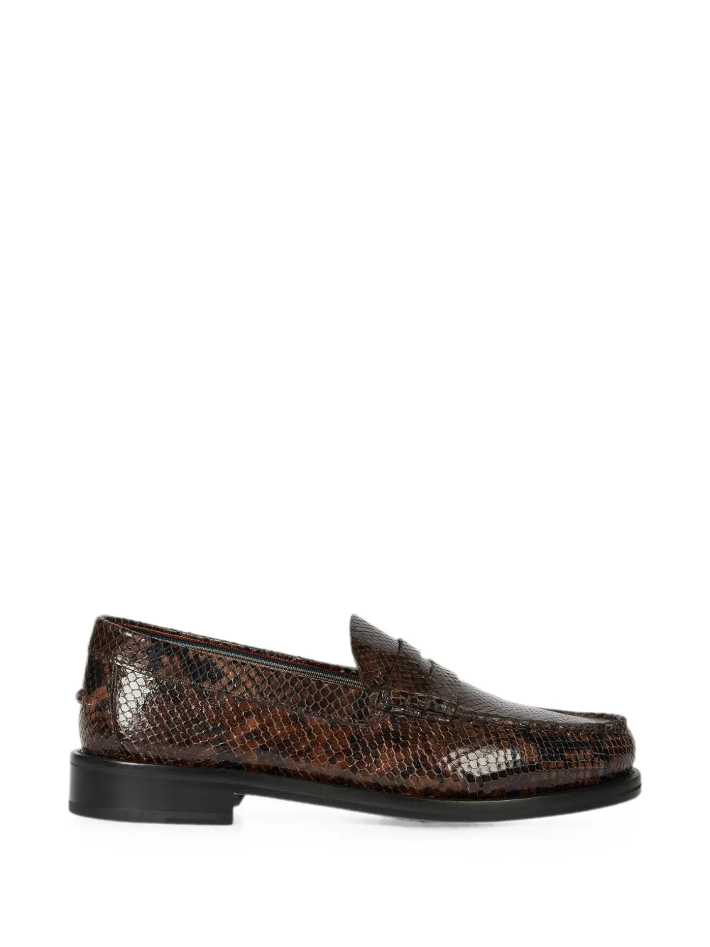 Paul Smith Mocassini Rialto effetto pelle di serpente marrone scuro