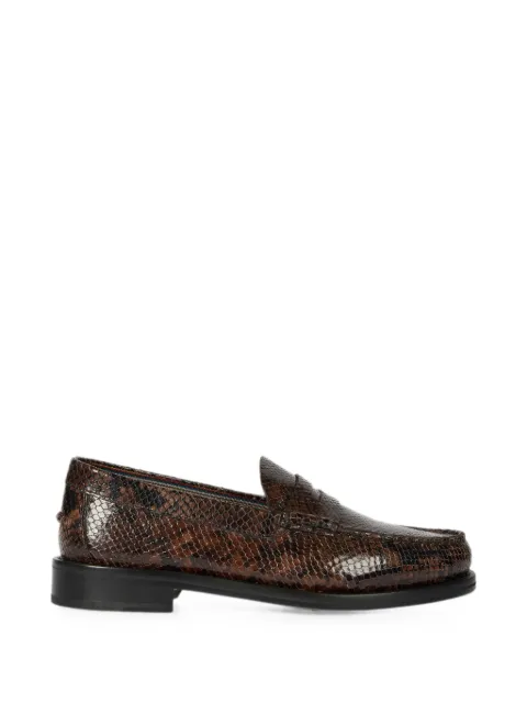 Paul Smith dark brown Rialto snake effect loafers