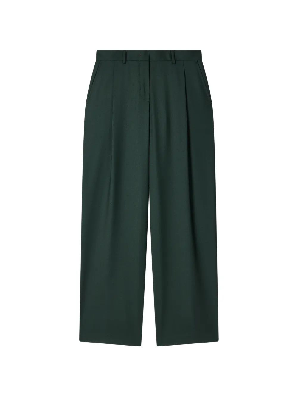 Paul Smith A Suit to Travel In - dunkelgrüne Wide-Leg-Hose mit Falten