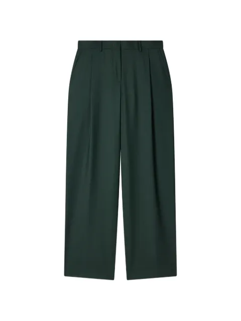 Paul Smith A Suit To Travel In - dark green pleated wide leg wool trousers