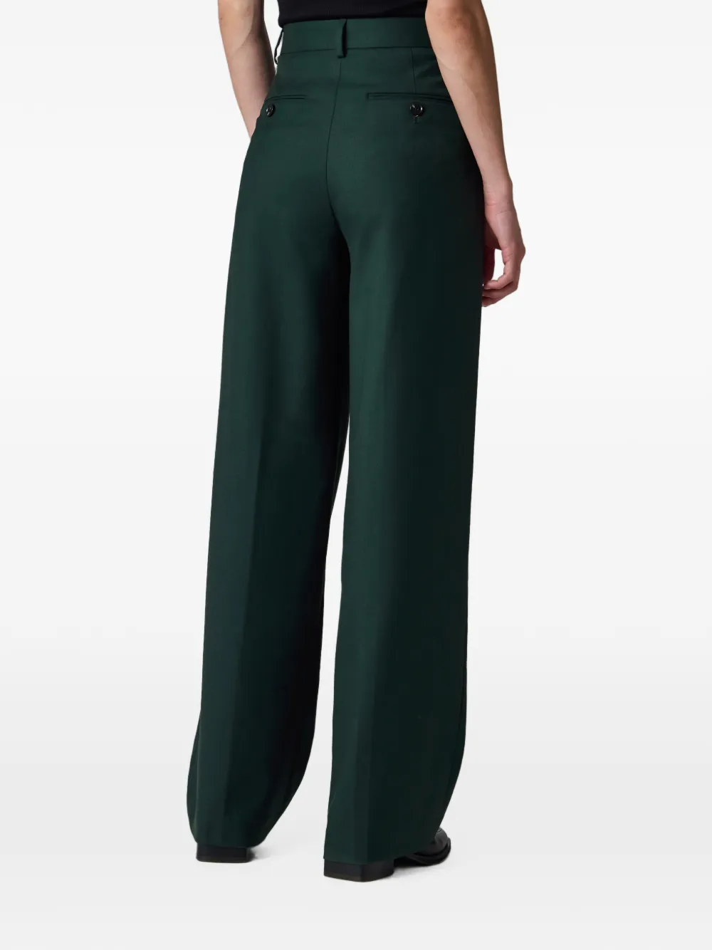 Paul Smith A Suit To Travel In geplooide wollen broek met wijde pijpen Groen