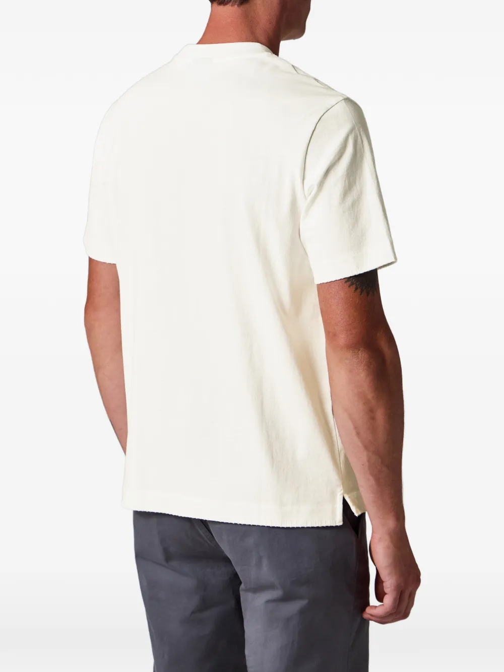 PS Paul Smith Happy T-shirt met zijsplitten en geborduurd logo Wit