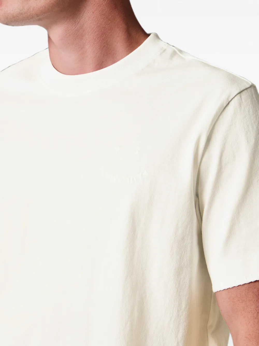 PS Paul Smith Happy T-shirt met zijsplitten en geborduurd logo Wit