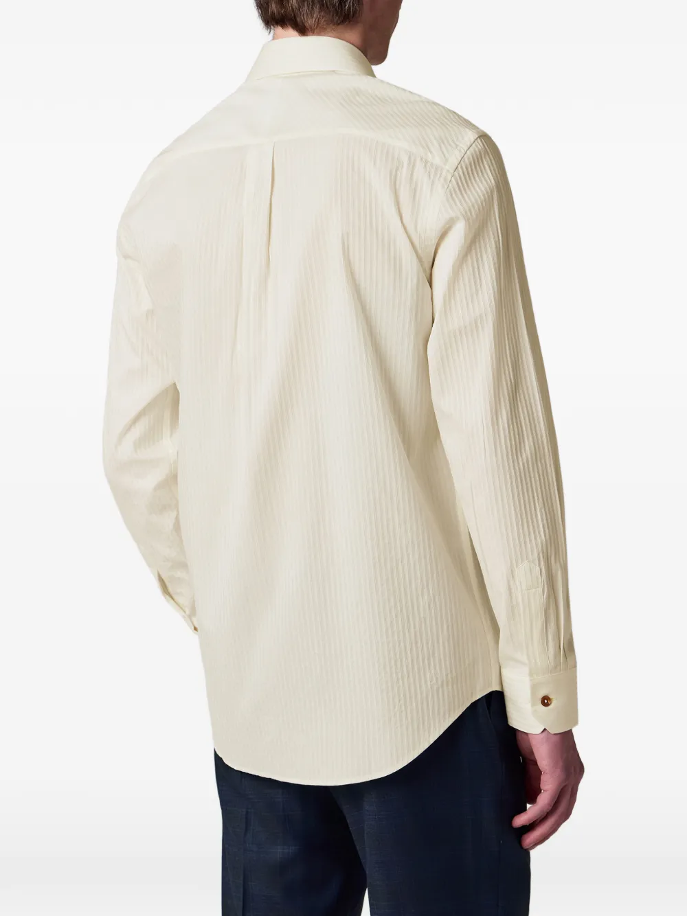 Paul Smith Regular-fit katoenen-zijden overhemd met beige streep