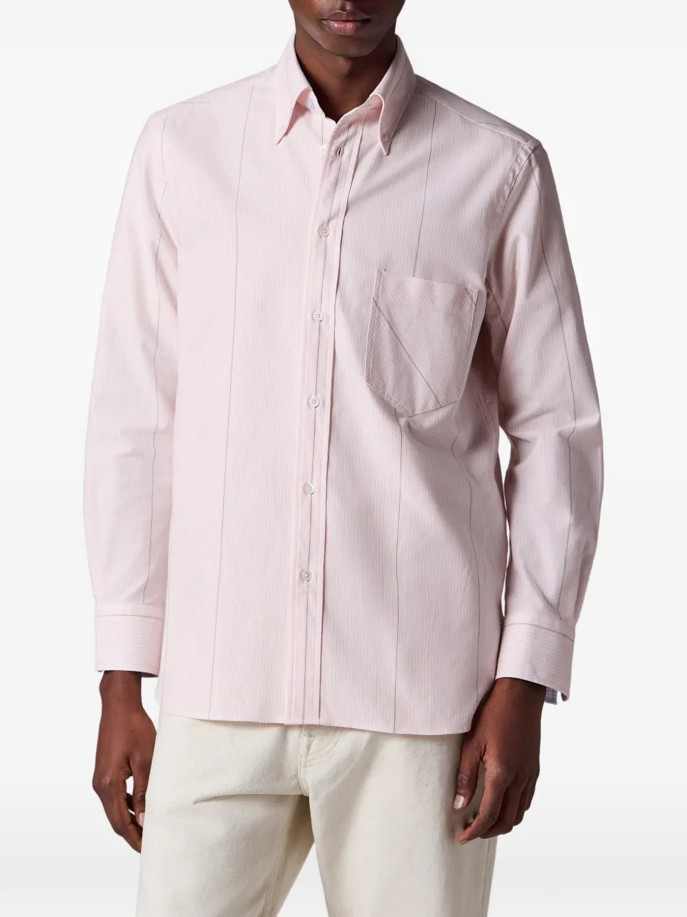 Paul Smith Regular-fit katoenen overhemd met roze streep