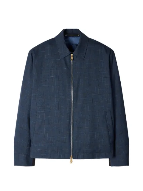 Paul Smith veste en laine à carreaux bleu marine à effet chiné