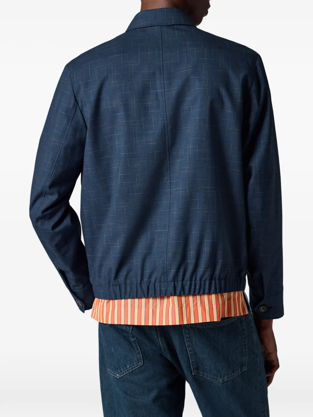 Paul Smith Geruit wollen jack met space-dye print Blauw