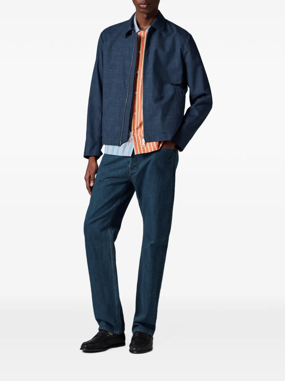 Paul Smith Geruit wollen jack met space-dye print Blauw