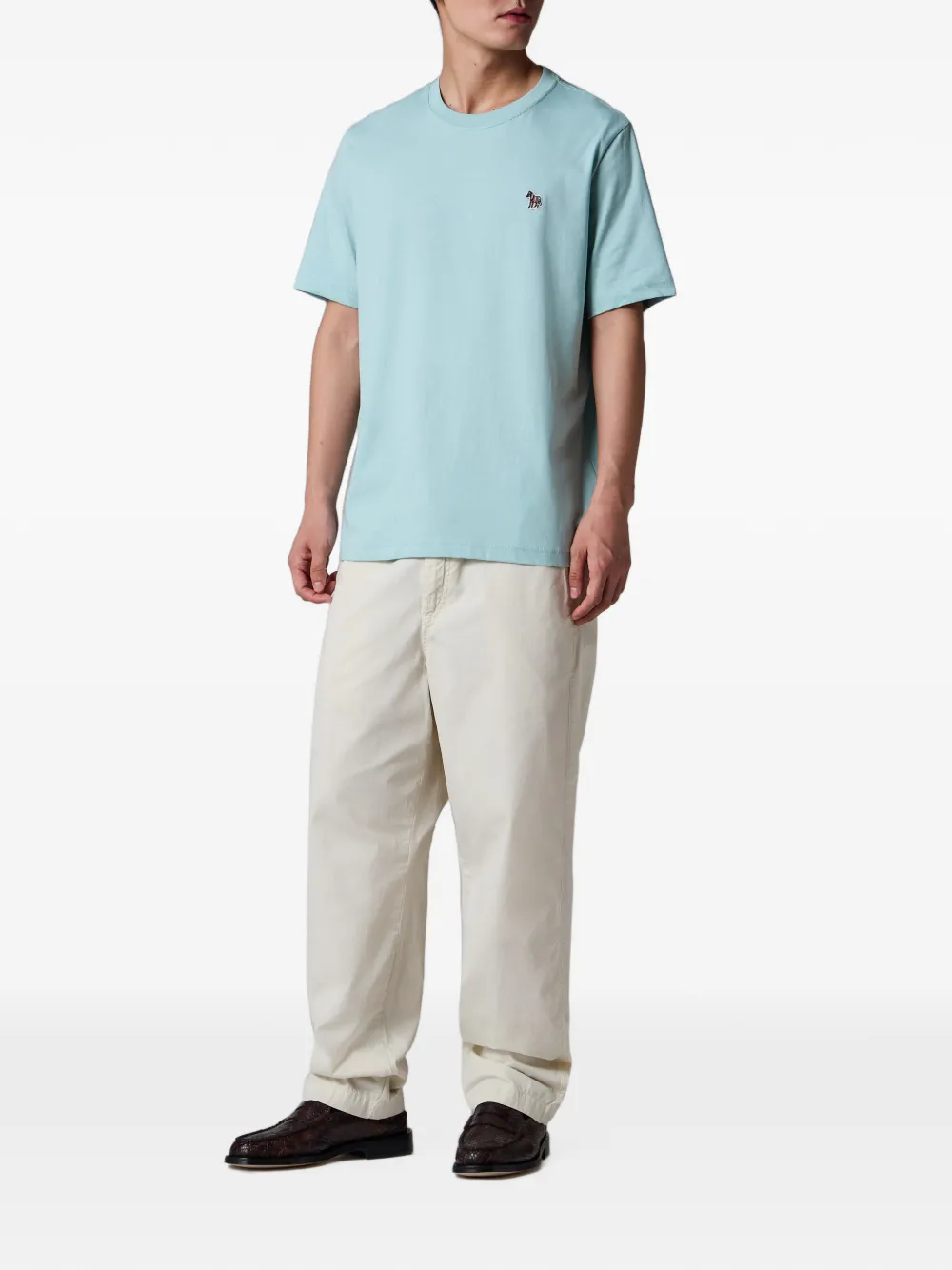 PS Paul Smith Mintgroen biologisch katoenen T-shirt met Zebra-logo