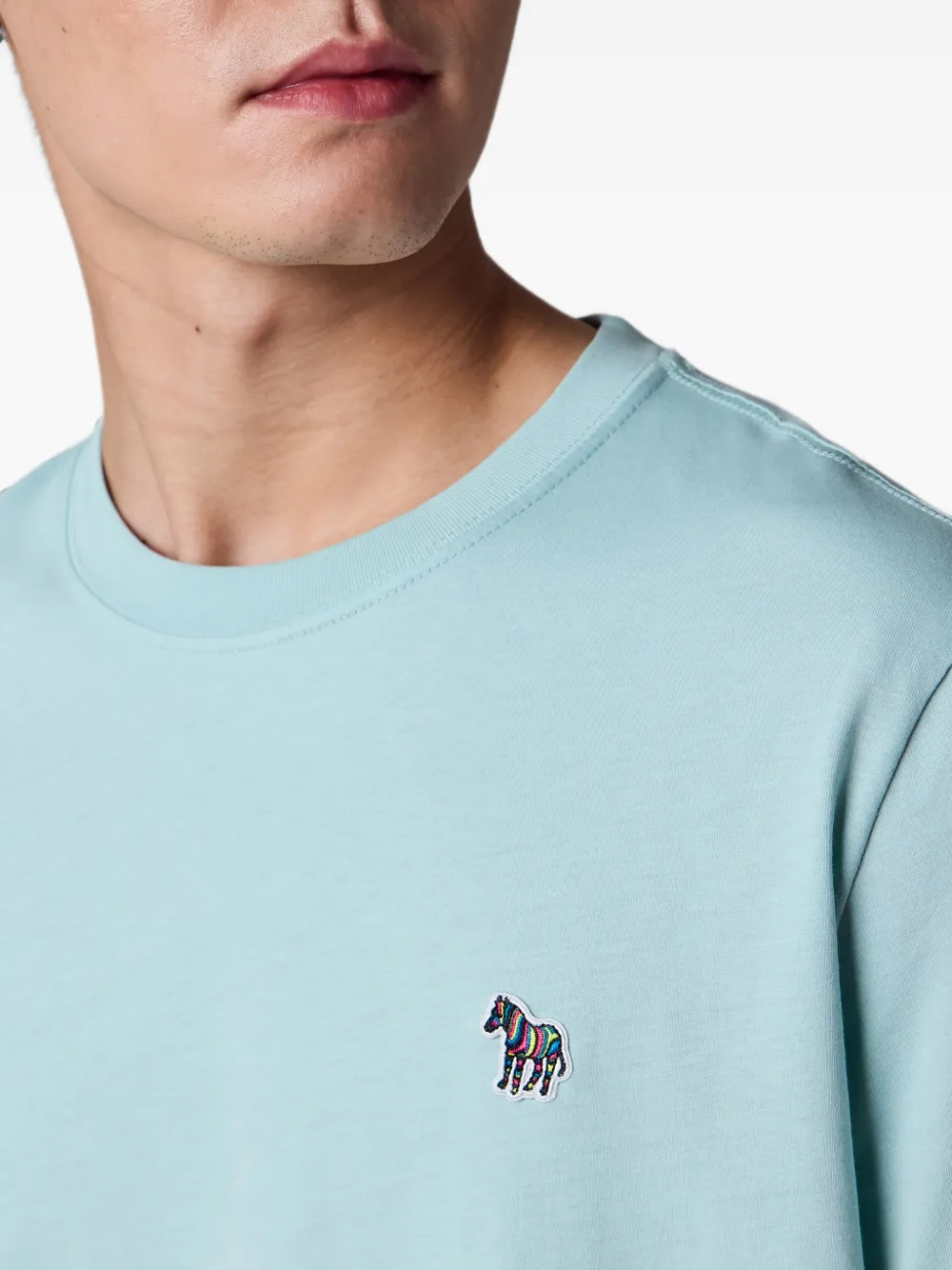PS Paul Smith Mintgroen biologisch katoenen T-shirt met Zebra-logo