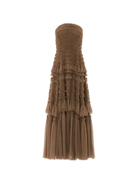 Needle & Thread Valentine ruffle strapless maxi dress