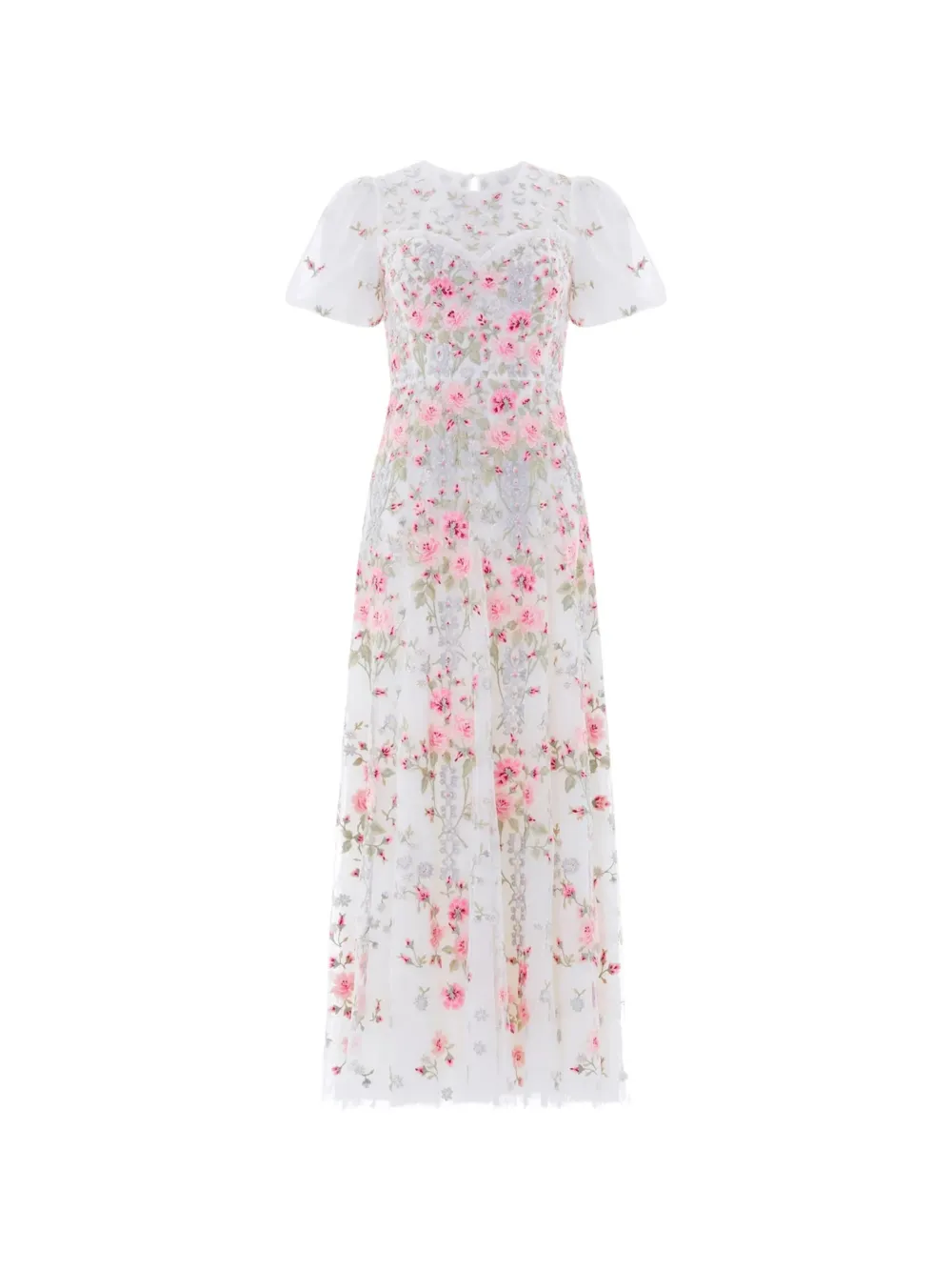 Needle & Thread Garden Rose embroidered tulle gown